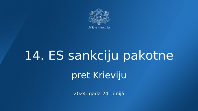 Uzraksts 14. ES sankciju pakone pret Krieviju 2024. gada 24. jūnijā