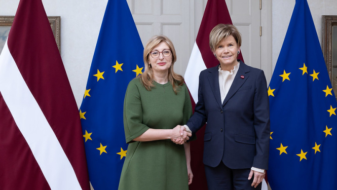 Ārlietu ministre Baiba Braže un Eiropas Komisijas komisāre Jekaterina Zaharieva