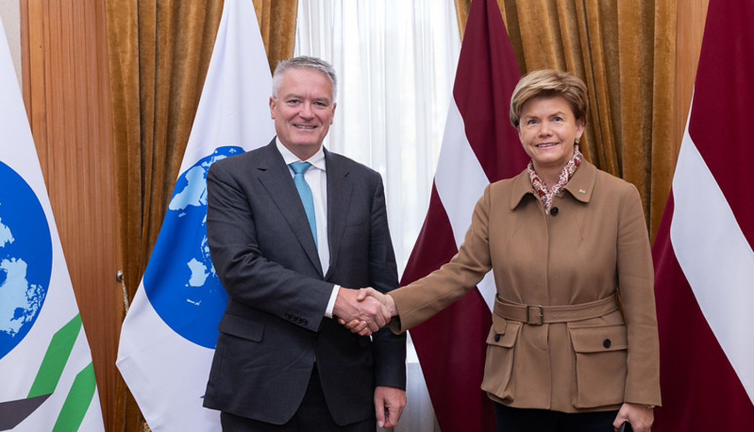 Ārlietu ministre Baiba Braže un Ekonomiskās sadarbības un attīstības organizācijas (OECD) ģenerālsekretārs Matiass Kormans